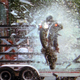 A hitman exits a Cleveland-area crime scene by driving a stolen motorcycle through five sheets of plate glass.